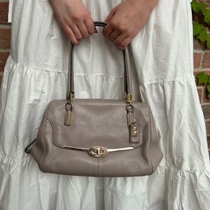 Coach Madison Madeline East West Pebbled Leather Light Purple Purse 25169